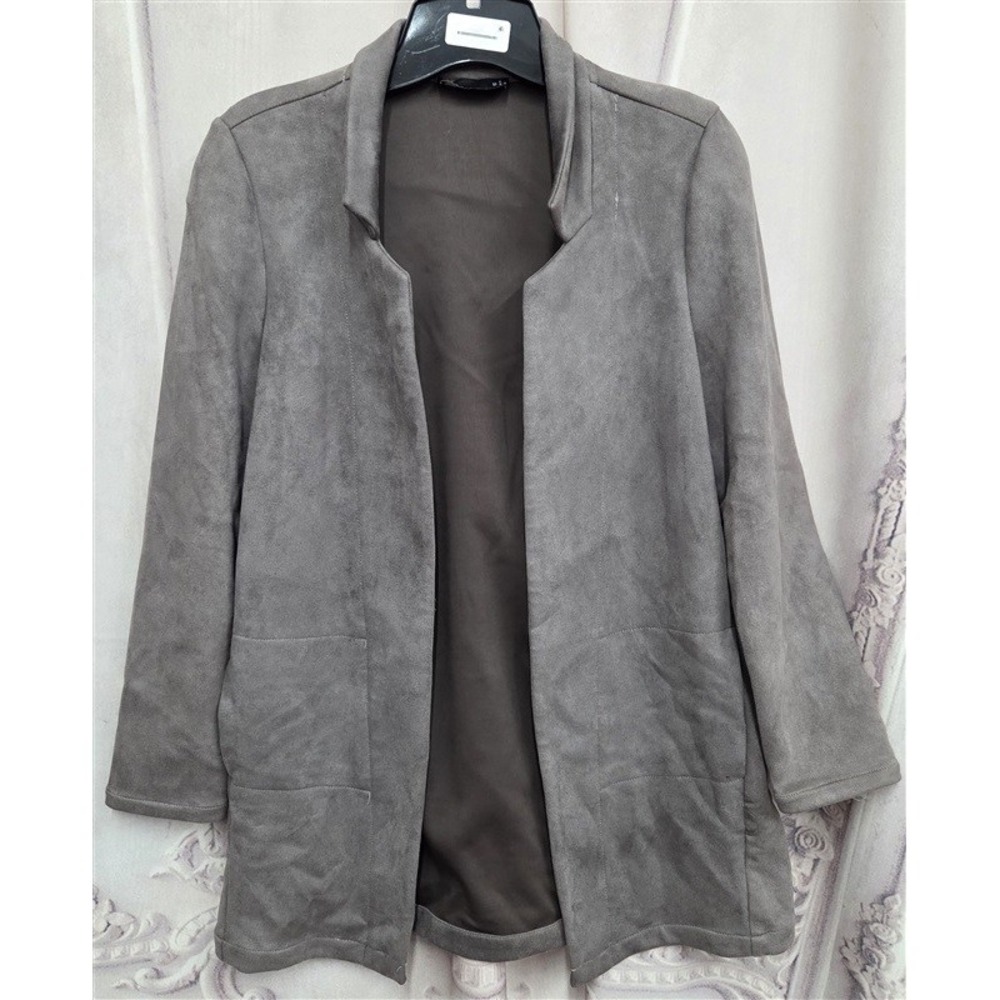 NWT Noir XS Ultra Suede Taupe Blazer Open Front Jacket 131978